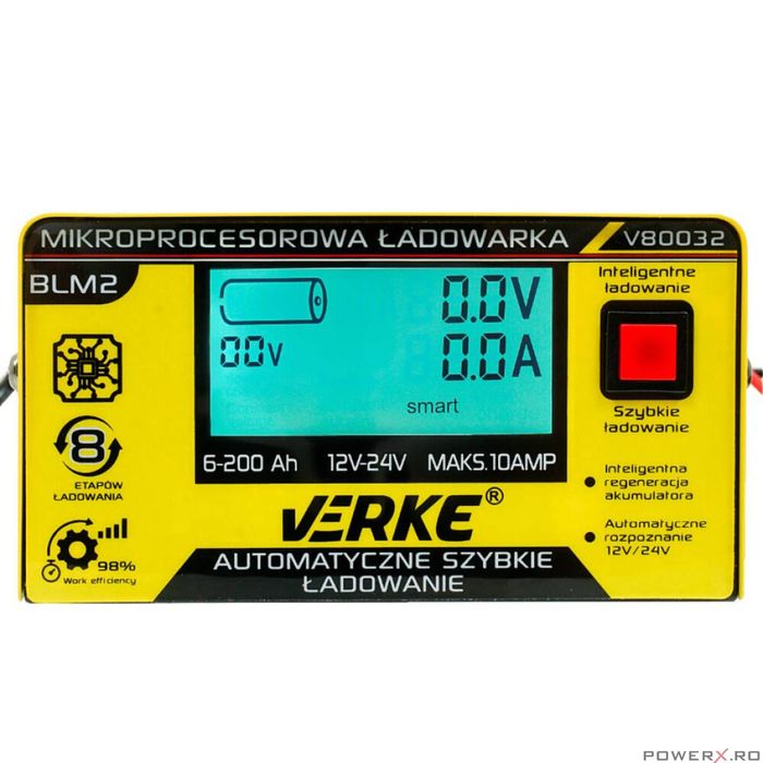 Redresor auto cu microprocesor, baterie 12/24 V, 6 - 200Ah, Verke