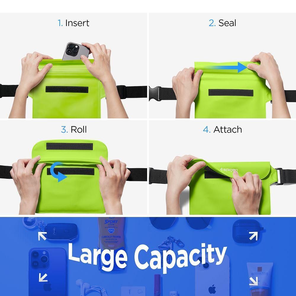 Универсална водоустойчива чанта spigen a620 cactus green 2 pack