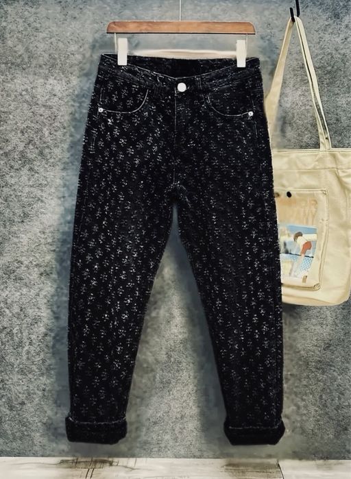 Мъжки черни деним дънки