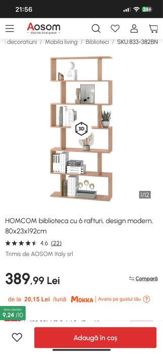 Bilbiotecă PAL 6 rafturi 80x23x192