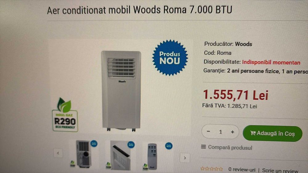 Aer conditionat si dezumidificator Woods Roma 7.000 BTU