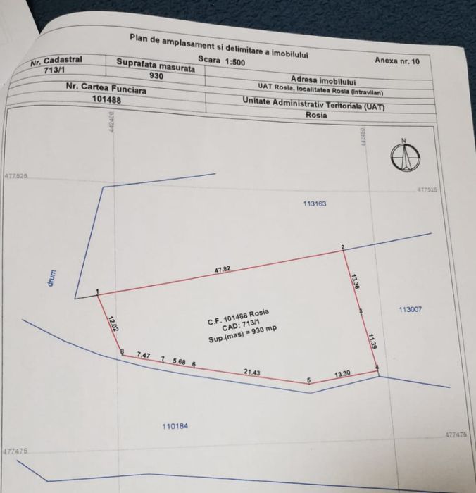 Teren intravilan Daia Noua 930mp (Poziție excelenta)