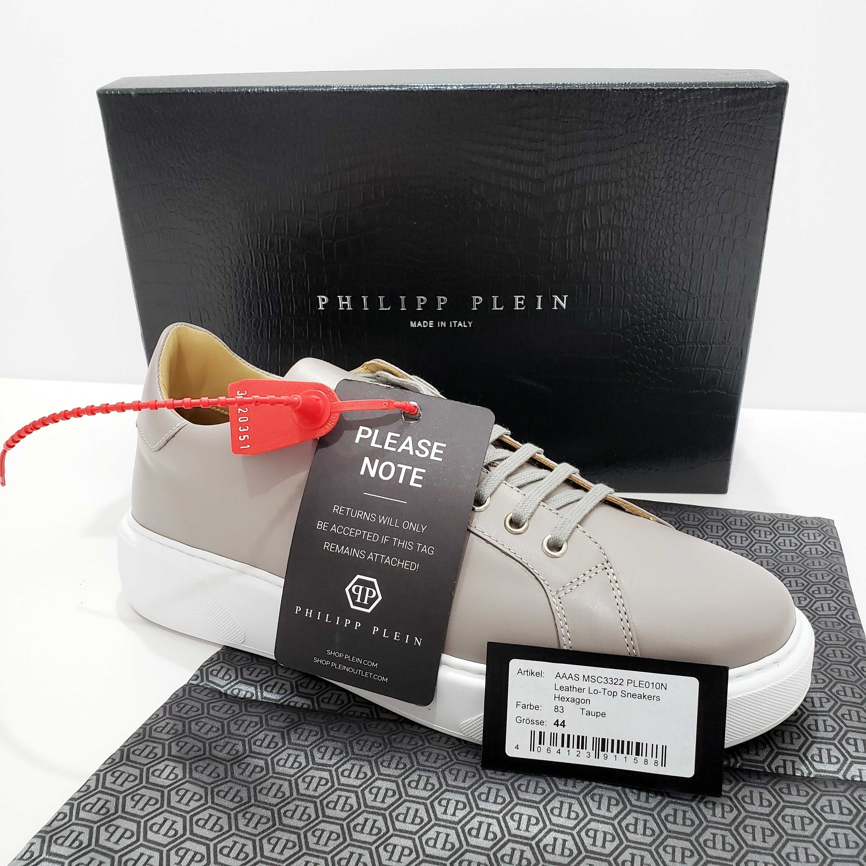 PHILIPP PLEIN Hexagon Leather Sneaker Оригинални Кецове Обувки 44