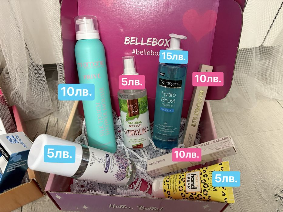 Продукти Bellebox, Neutrogena, Mi amante, Kylie cosmetics