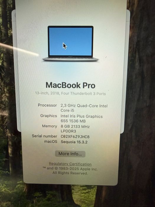MacBook pro 2018 i5 8gb ram проблем с подсветката