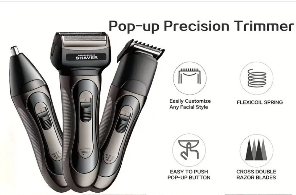 Aparat barbierit, 3 în 1, electric - NOU