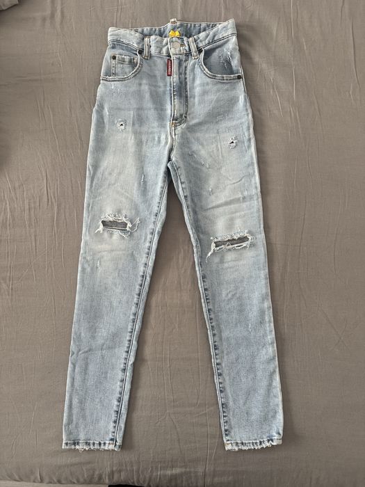 DSQUARED2 logo-tag distressed skinny jeans