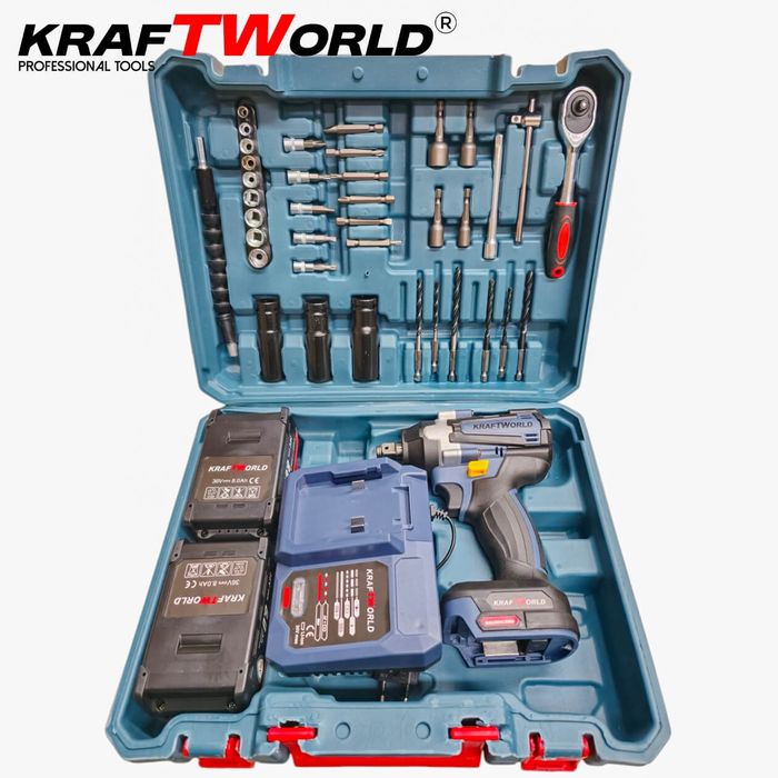 Акумулаторен Ударен Гайковерт 24V 4Ah – 850Nm + Куфар и 35 Части!