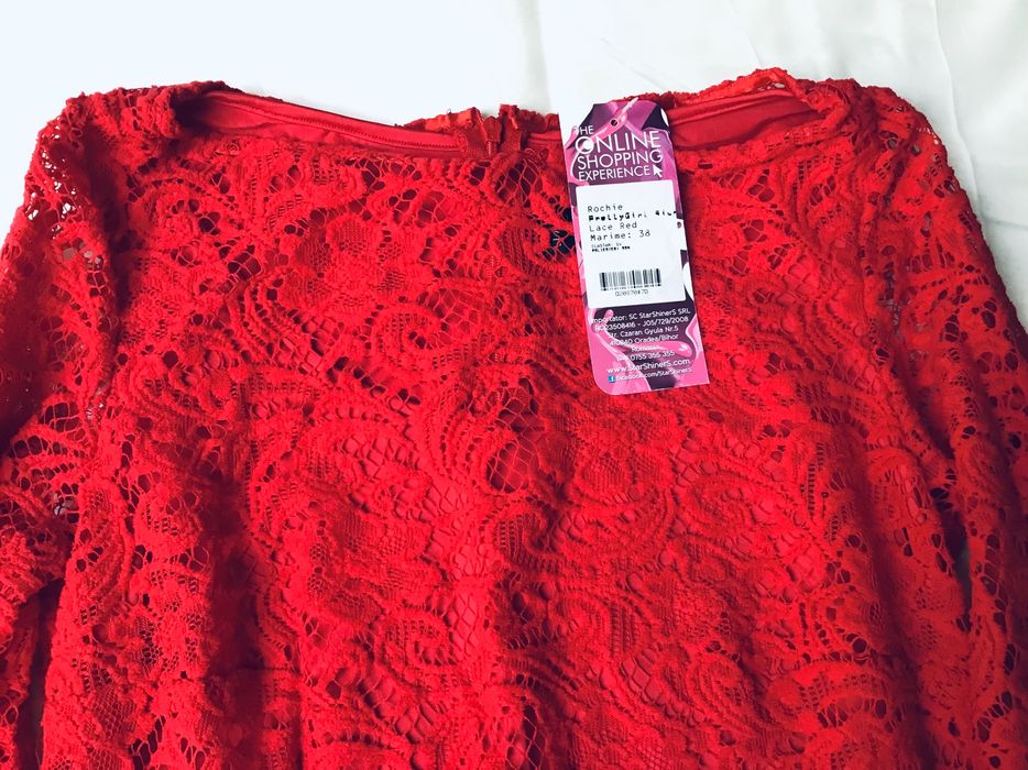 Rochie dantela midi, Pretty Girl, măsura 38, noua cu eticheta