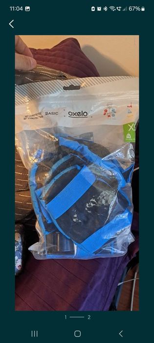 Set 3perechi protecţii role/skateboard Play Albastru Copii XS 6-10 ani