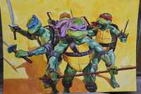 Продавам авторска картина с костенурките нинджи