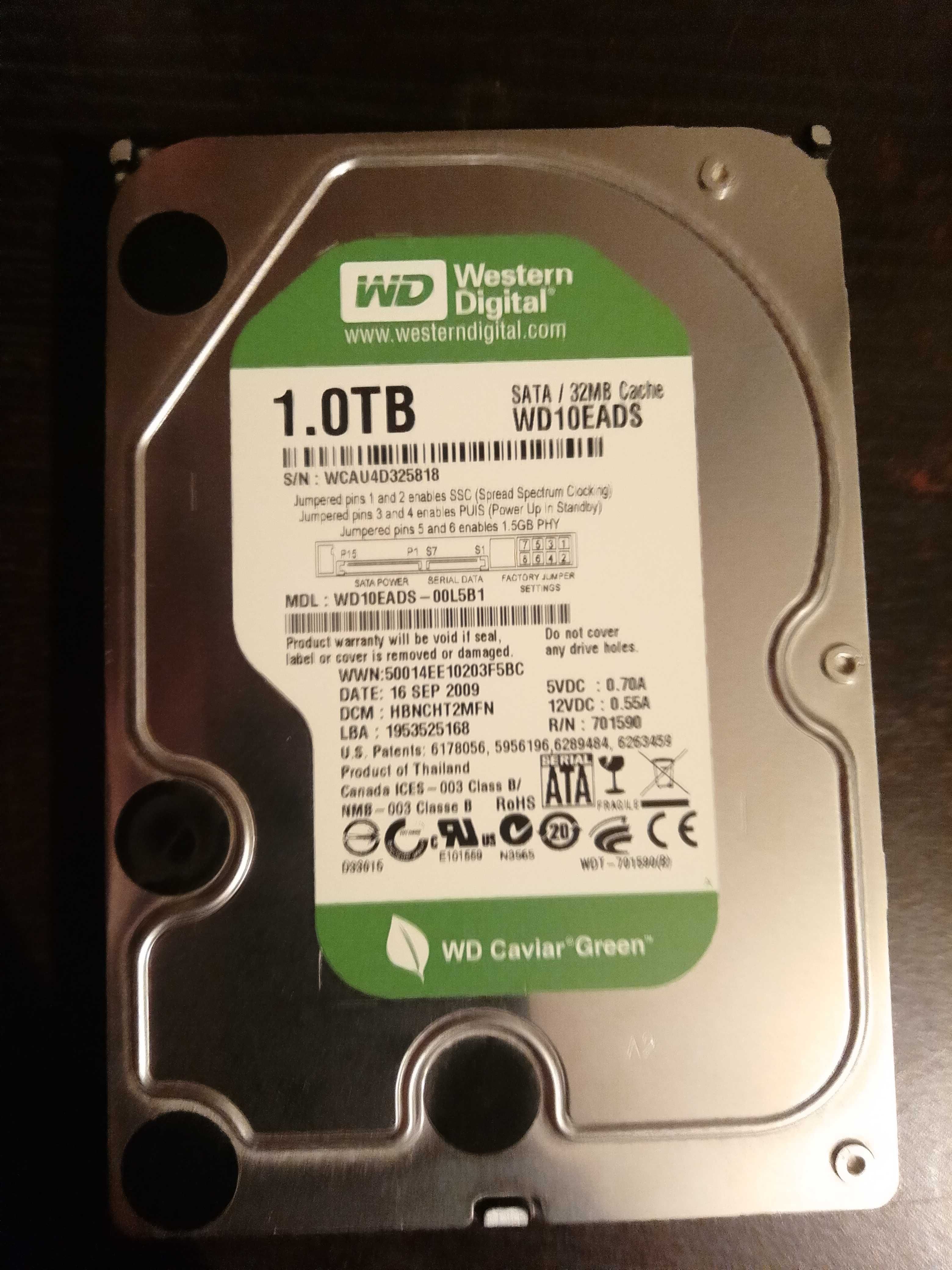 Продам Жесткий диск HDD 3,5" 1 Tb Б/У в отл. сост. 8000 тнг.