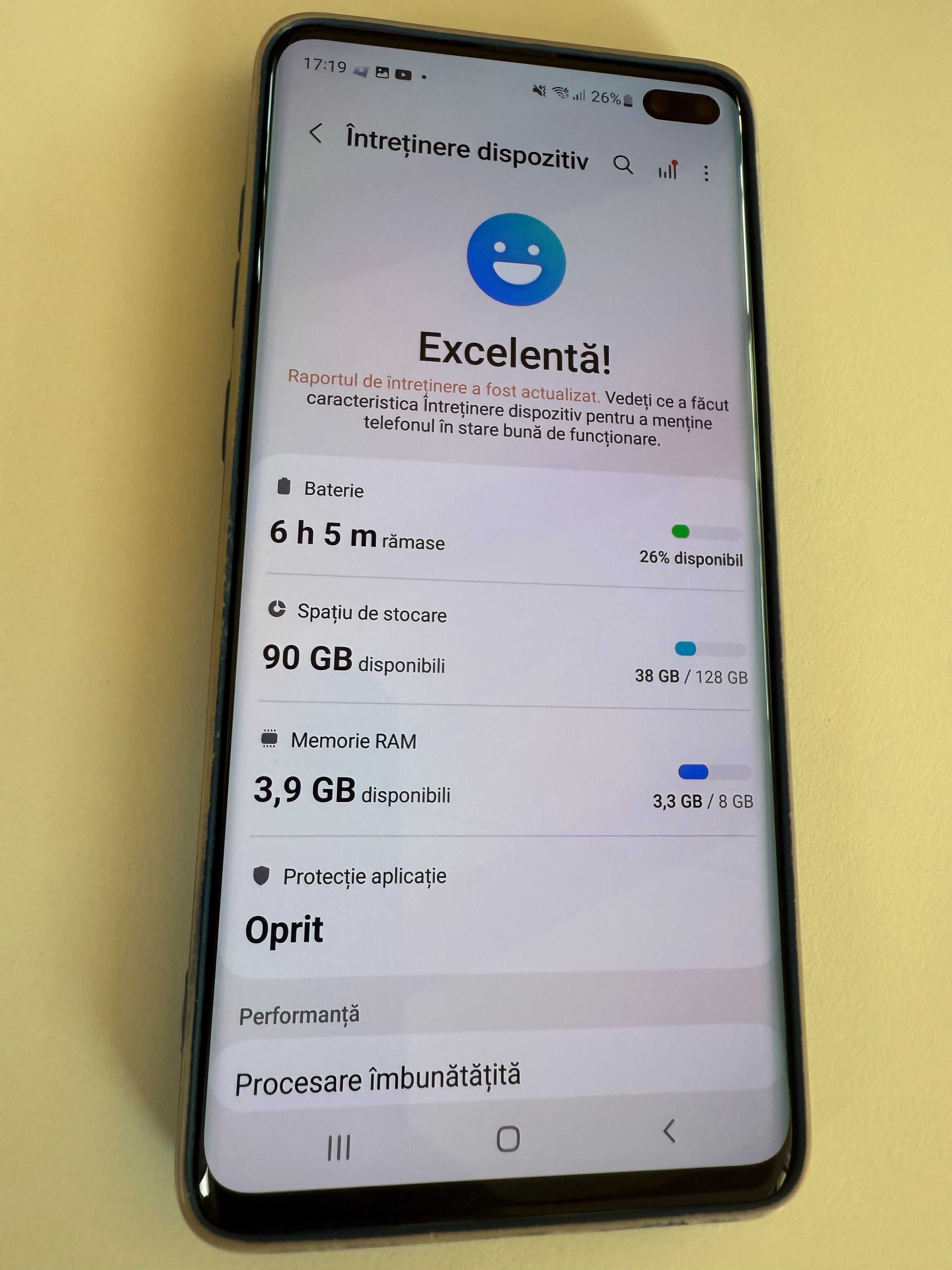 Samsung Galaxy S10+ 128 GB, 8GB RAM – stare foarte bună, dual SIM
