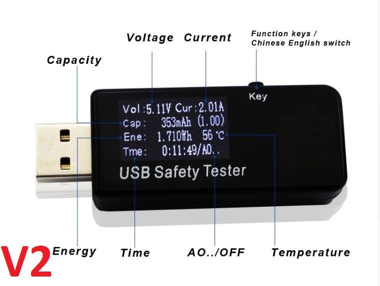 USB Tester, Voltmetru, Ampermetru 3-30V,5A lcd display tester watmetru