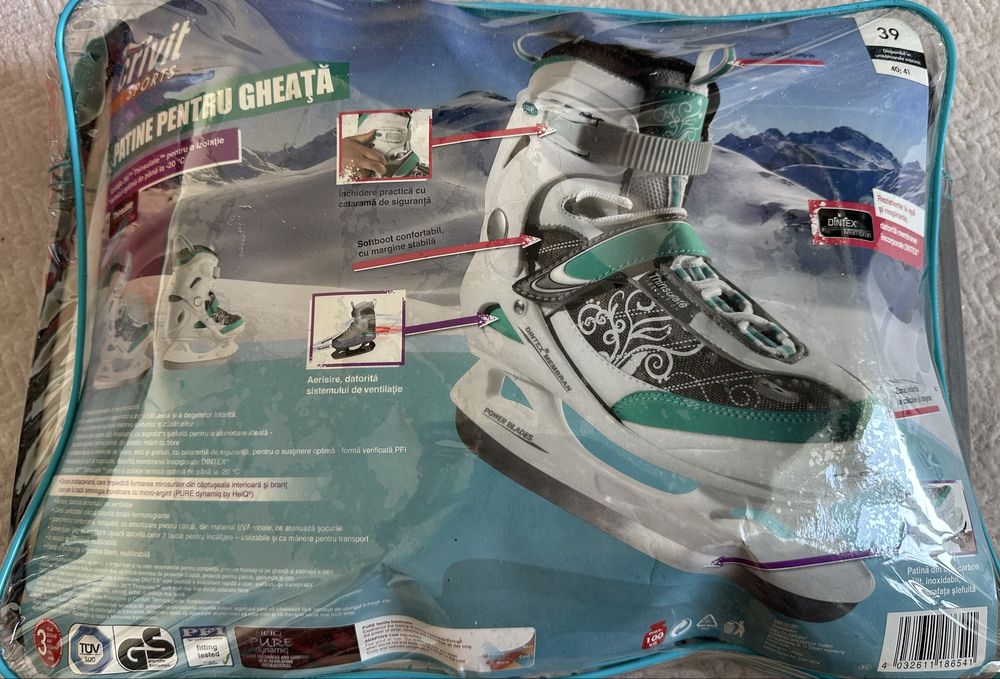 Patine gheata Crivit marimea 39, izolatie 3M Thinsulate, lama otel-car