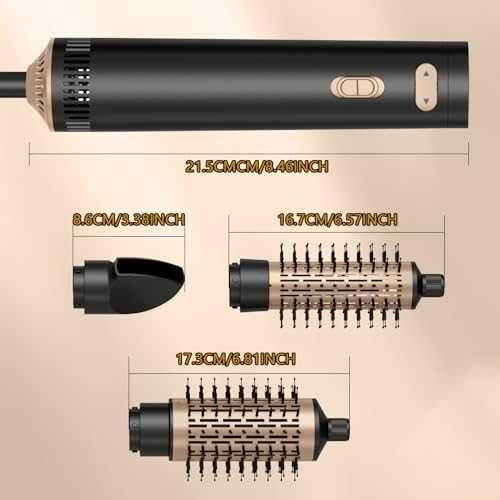 Нов Йонен Сешоар с Термо Четка, 2 Глави, 850W за Обем и Къдрици жени