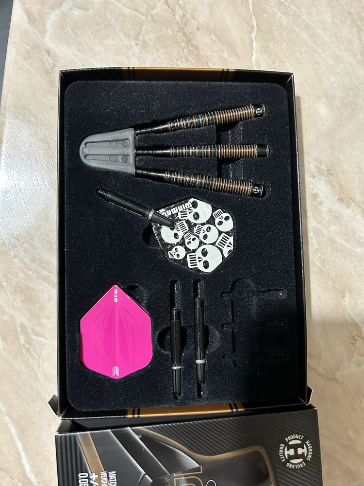 Sageti de darts profesionale NOBLE HARROWS TITANIUM 90% Tungsten