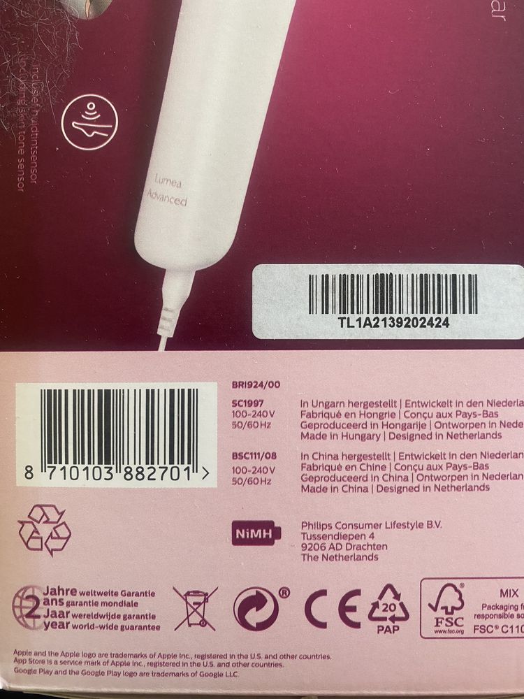 Фотоепилатор Philips Lumea SCI1997 като нов епилатор 250000 импулса