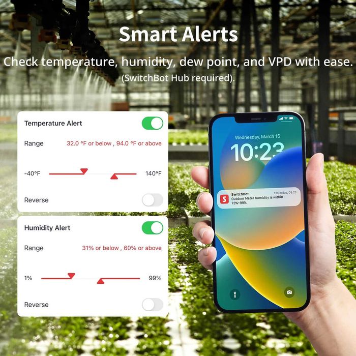 SwitchBot Интелигентен Термо-Хигрометър за Вътрешна и Външна Употреба