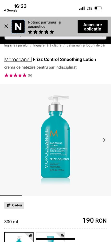 Crema de par pentru netezire Moroccanoil