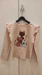 Bluza maneca lunga  pisici si paiete, H&M, 122/128