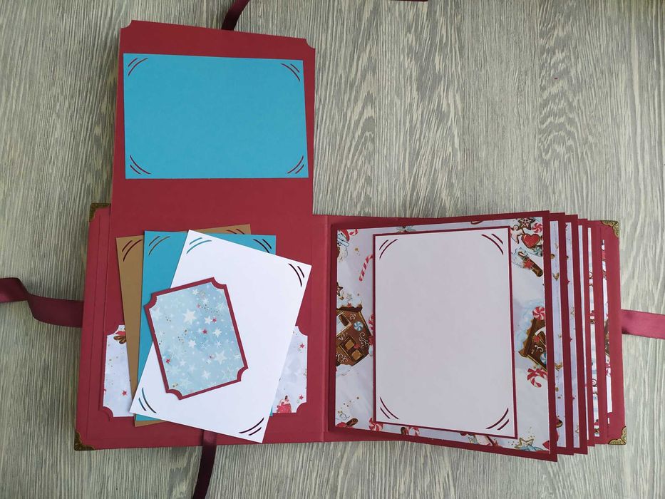 Коледен скрапбук албум във винтидж стил, ръчна изработка /54.5