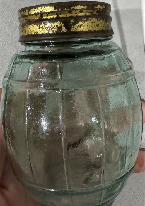 Стеклянная банка «Бочонок мёда» СССР 1977 год