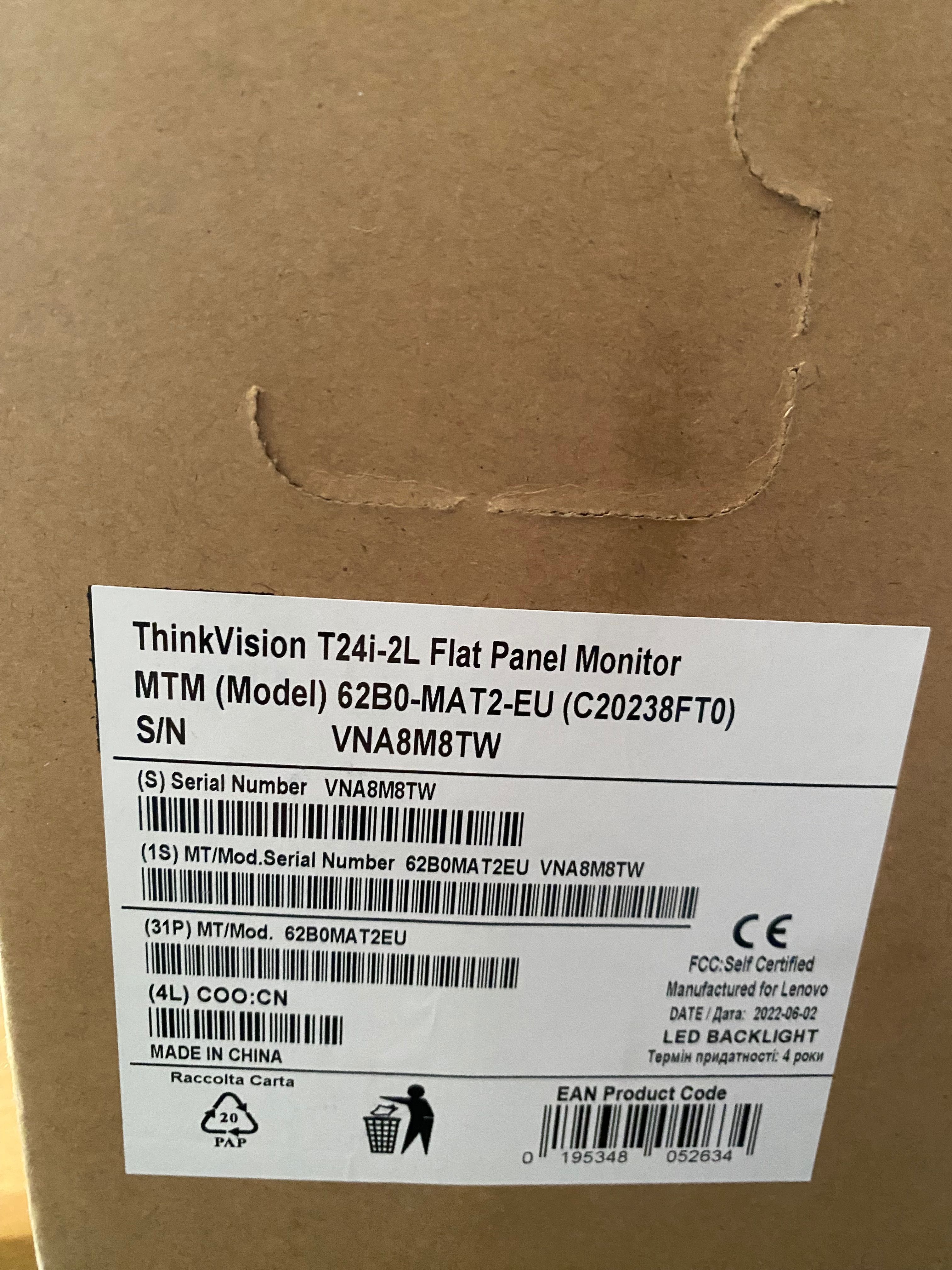Чисто нов Монитор ThinkVision T24i-2L