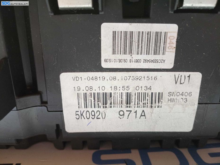 Kit Pornire ECU Calculator Motor Cip Cheie Ceas Ceasuri Bord cu Imobilizator Volkswagen Golf 6 1.6 TDY CAYC 2008 - 2010 Cod 03L906023A 5K0920971A [M4033] [M4034]