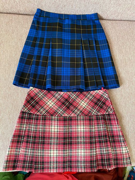 Lot fusta mini sau midi marime S sau M carouri pliuri femei dantela