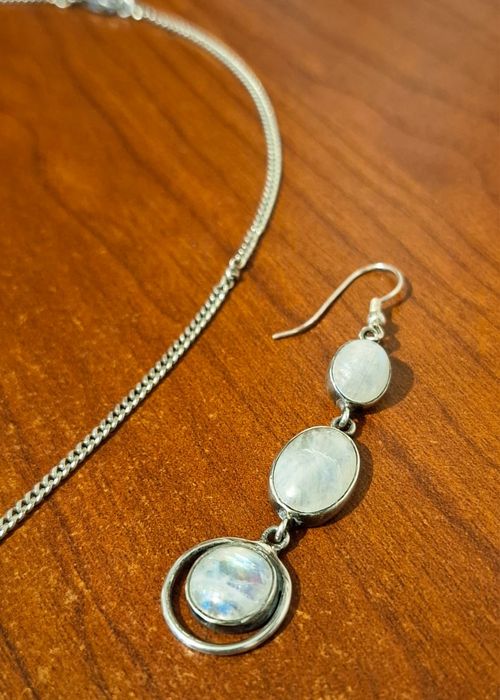 Set bijuterii, argint 925 cu piatra lunii