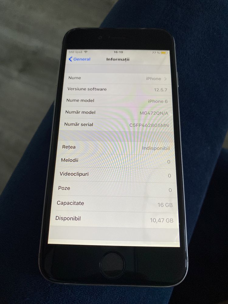 iphone 6 simplu 16gb neverlock baterie sanatate 88% 300 lei