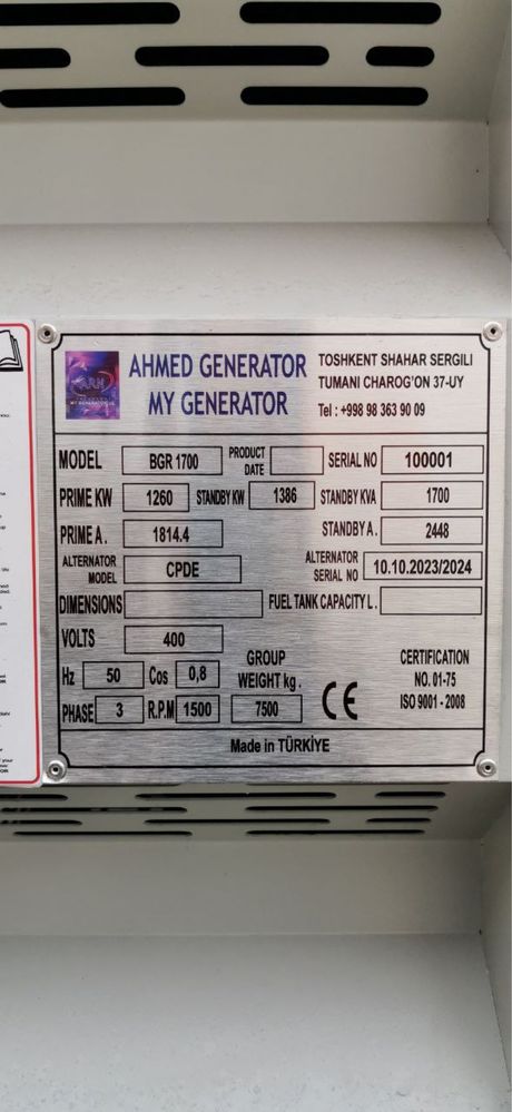 Generator Ahmed BGR 1700