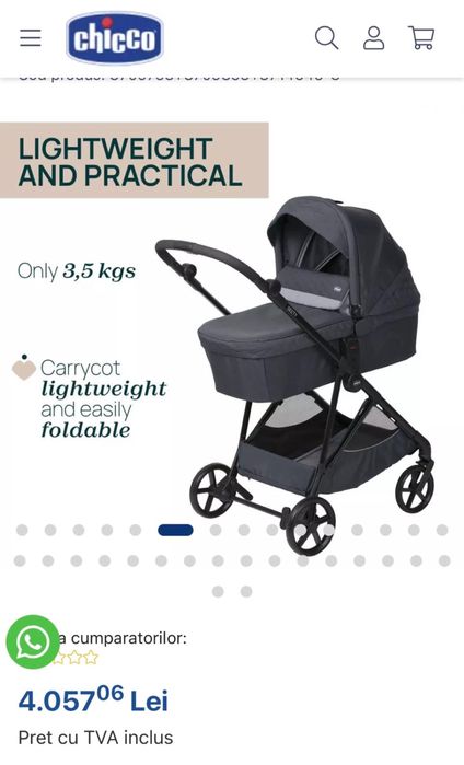 Carucior chicco seety 2 în 1