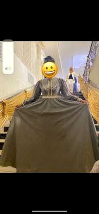 Платье длинное серое ( крестьянка)