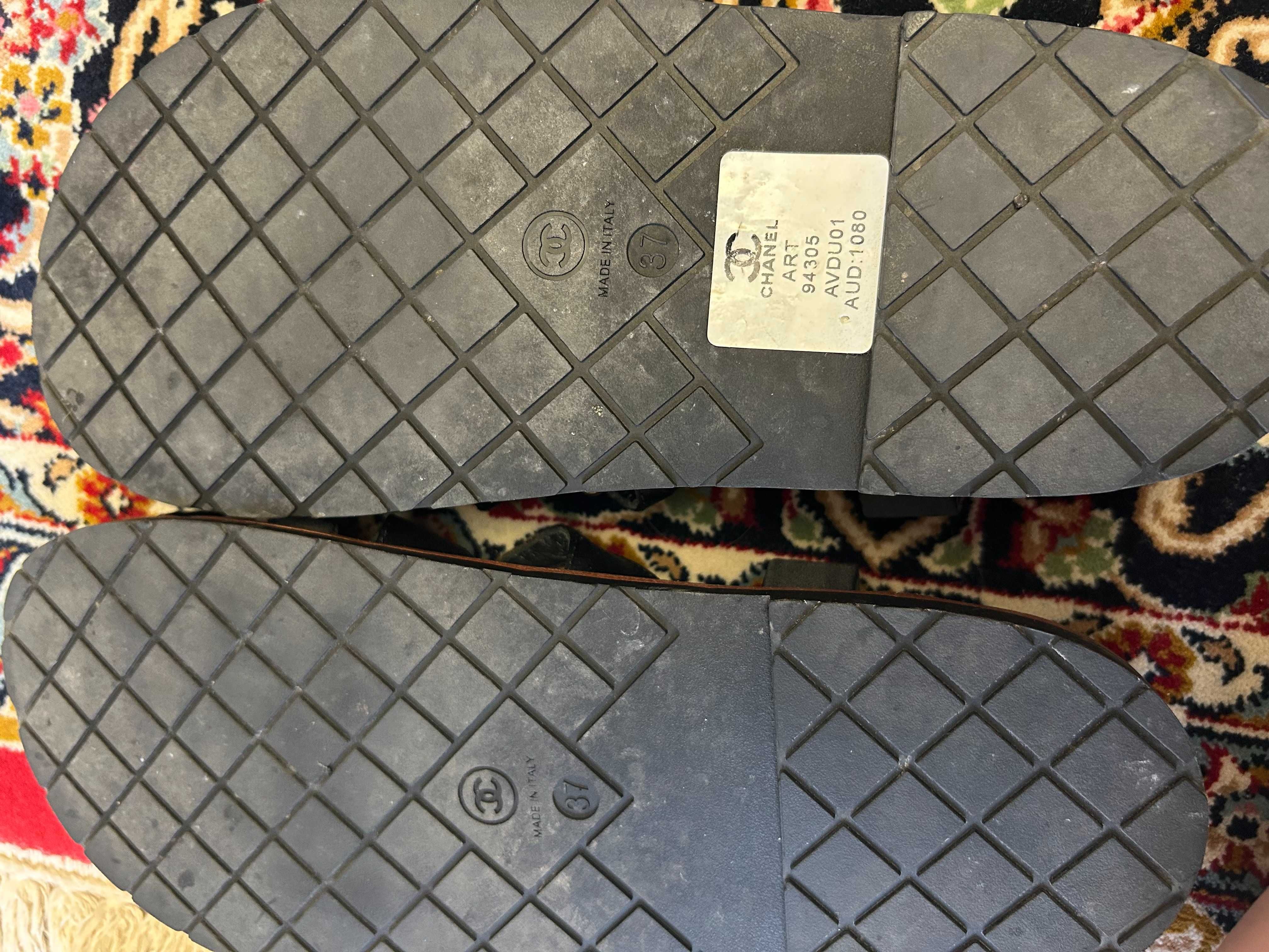 Sandale gladiator Chanel – piele și satin, 37