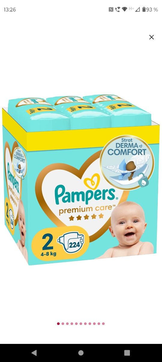 Scutece PAMPERS Premium Care XXL Box nr 2, Unisex, 4-8 kg, 224 buc