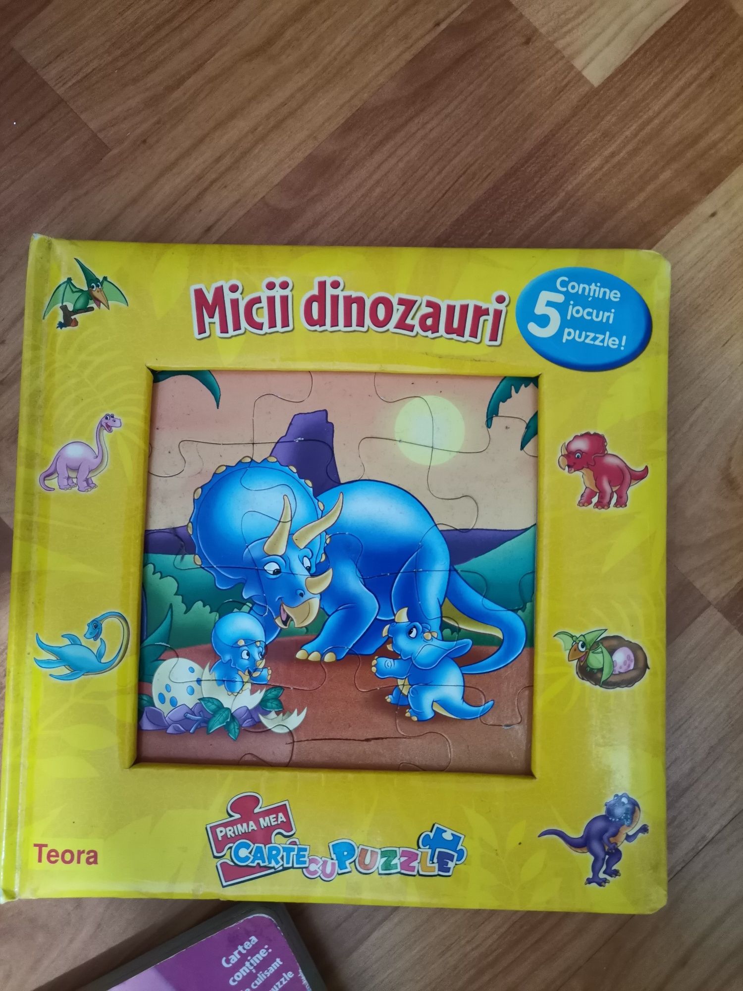 Lot cărți cu puzzle copii, Dinozauri, mașinuțe, safari