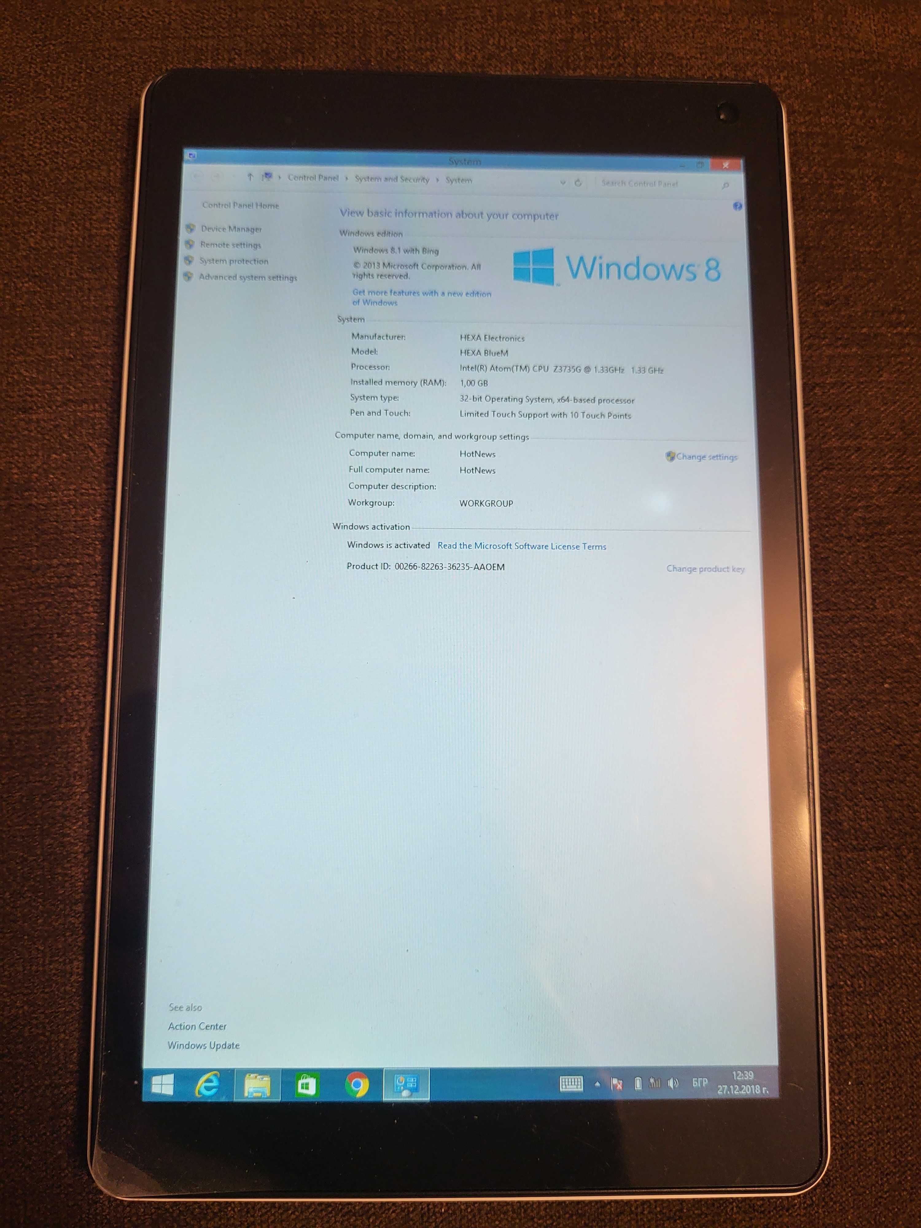 Таблет HEXA BlueM Windows 8