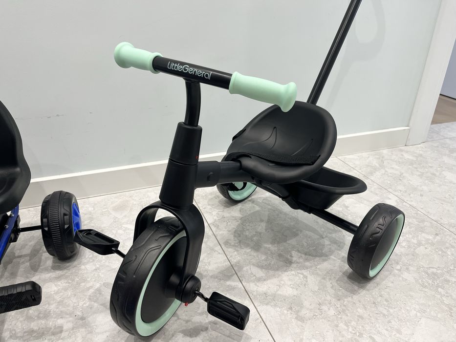 2 в 1 черна ментово зелена триколка с предпазен колан и КАРТИНГ КОЛА