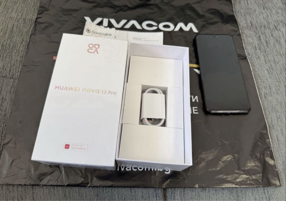 КАТО НОВ 512GB Huawei Nova 13 PRO Vivacom Гаранция 2027 г. Black