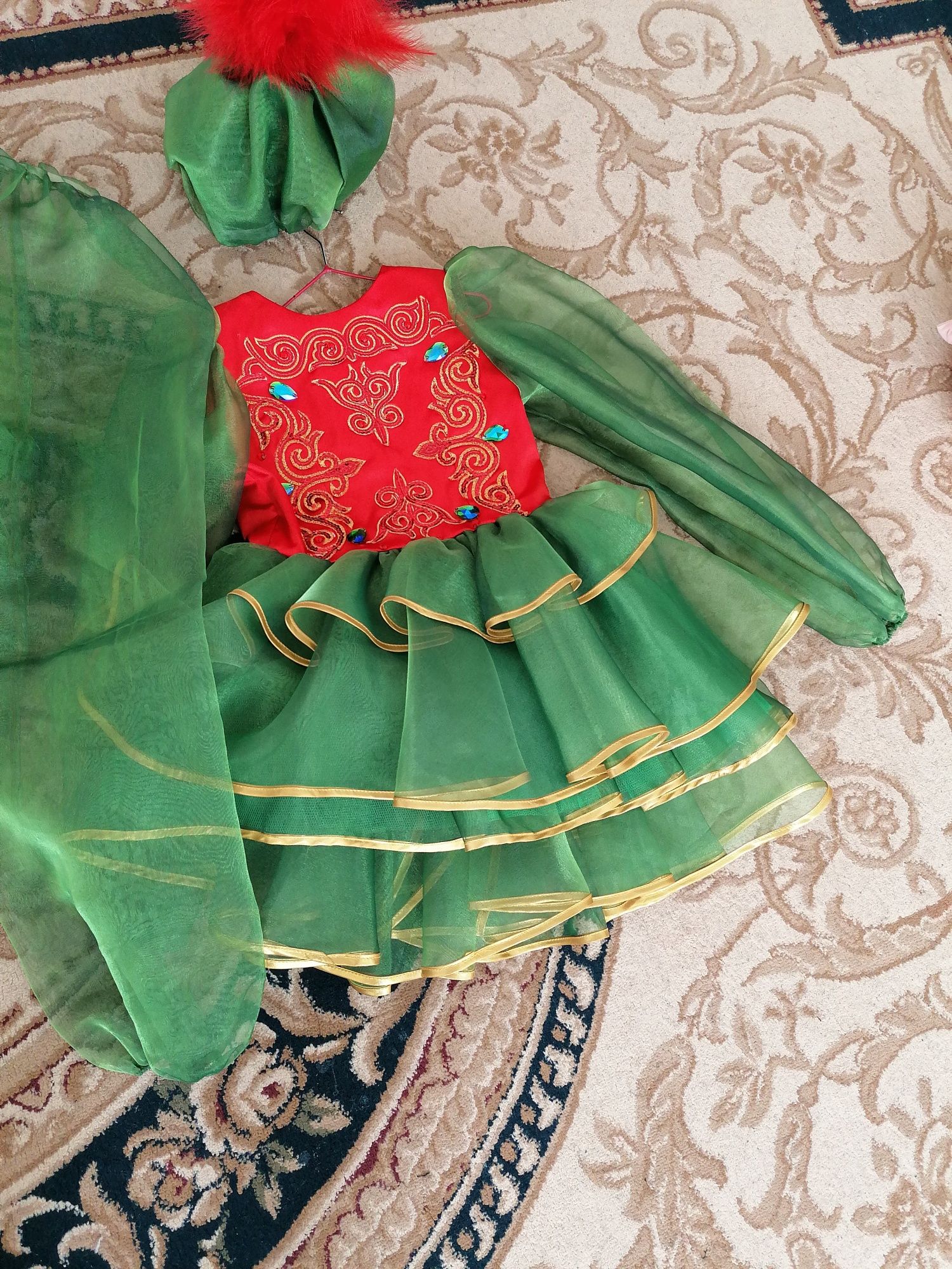 Платье детское национальное, казахское с брюками