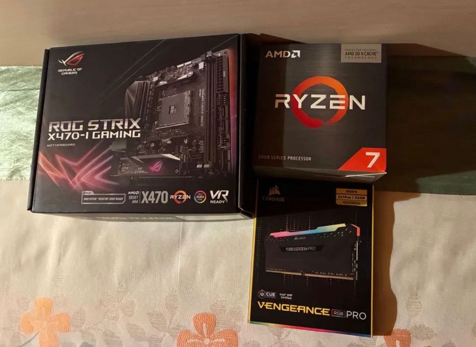 KIT Gaming Ryzen 7 5800X3D-Asus x470i Mini ITX-32GB RAM DDR4 3200 CL16