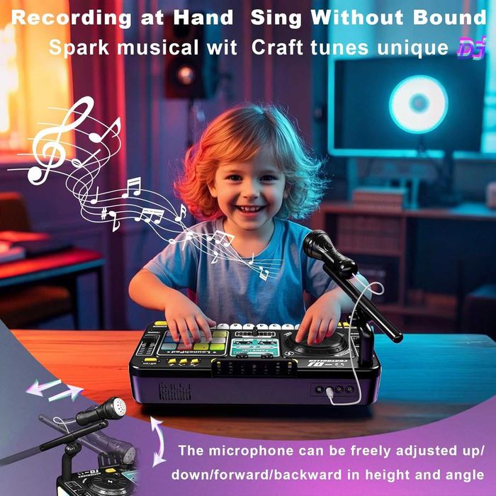 RedCrab Детска DJ миксерна маса, DJ пулт за деца с микрофон, Bluetooth