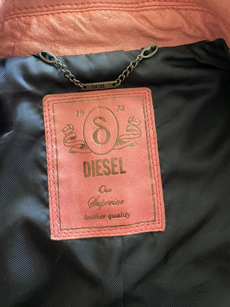 Дамски елек Diesel от естествена кожа, размер М