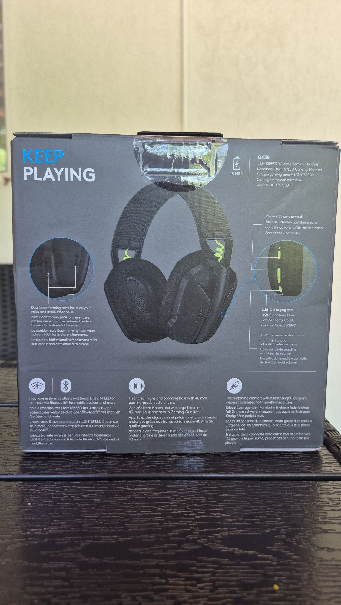 Casti Gaming Logitech G435 Lightspeed Wireless (Black)