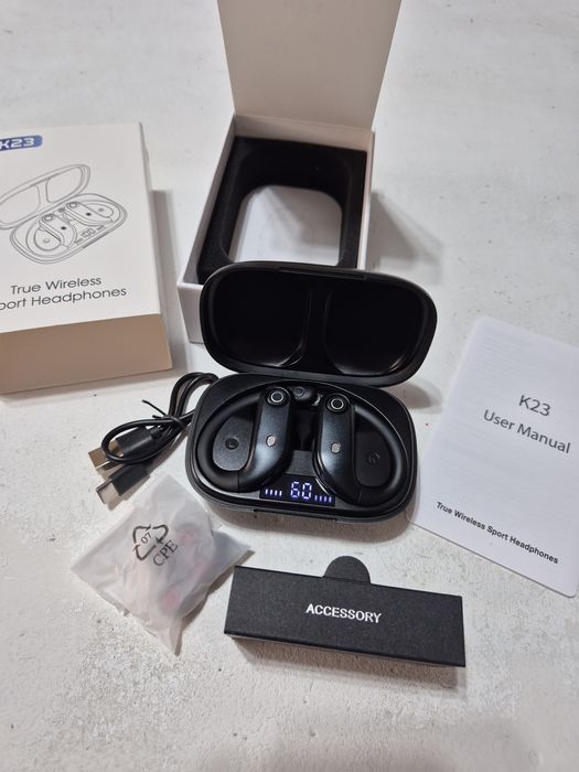 Casti Sport/Gym Wireless K23, inEar, fara fir, FULL BOX,IMPECABILE