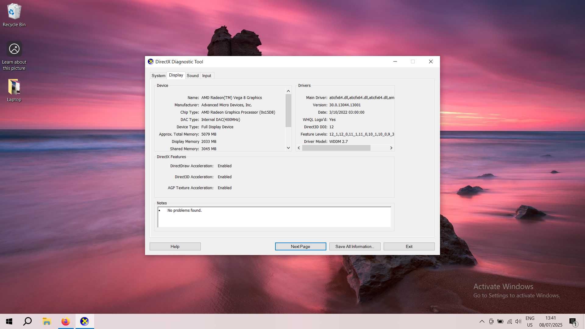 Asus Vivobook Ryzen 5 3500U, 8gb Ram, 512 SSD, Video Vega 8 12nM