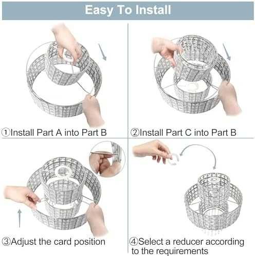 Нов Луксозен абажур с кристален ефект за спалня, хол, коридор 32×38 см