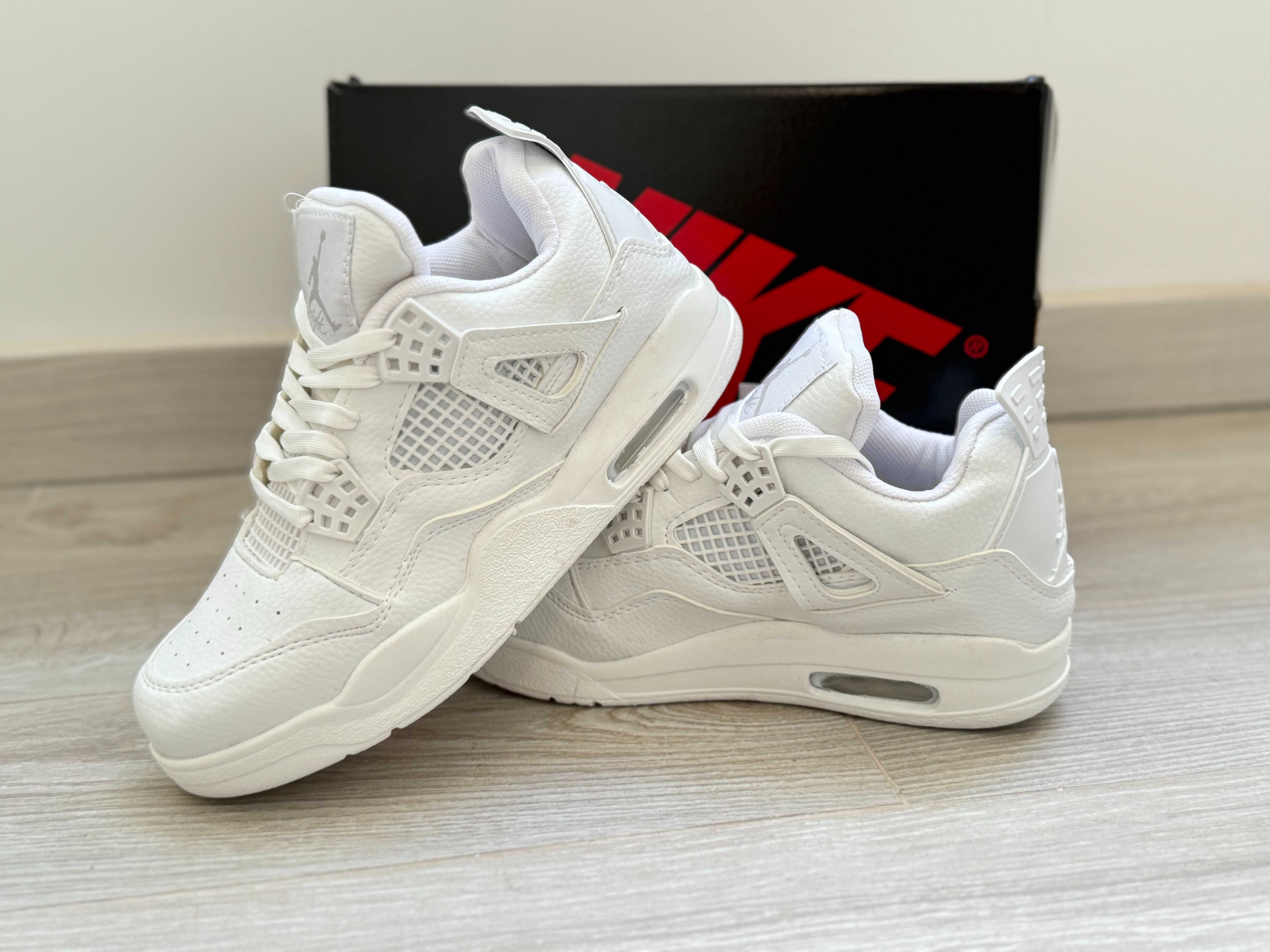 Adidasi AIR JORDAN 4 Pure Money, Produs Nou NIKE - Triple White